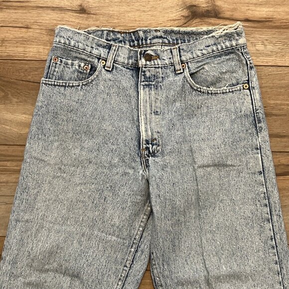 VTG Levis 550 Destroyed Denim Jeans 33x30 Blue Faded USA Made Tapered Grunge - Picture 2 of 12